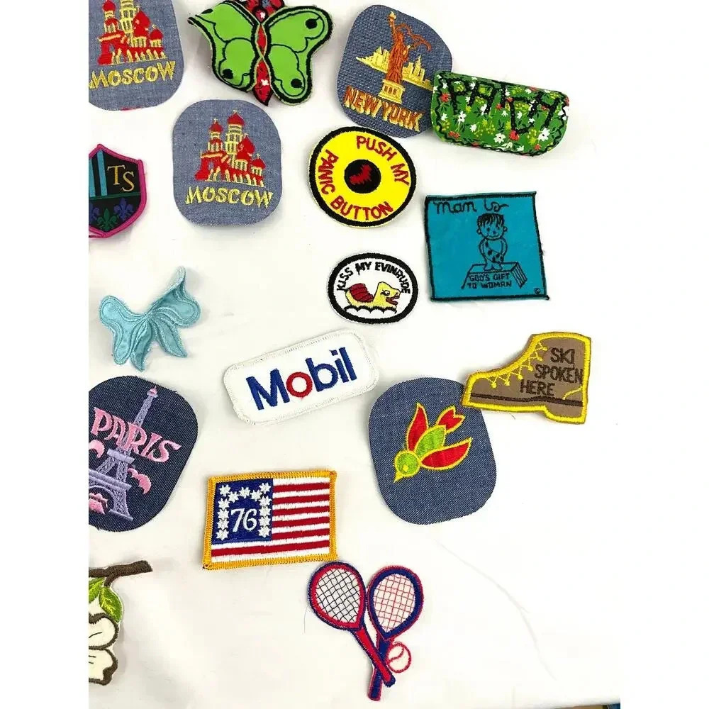40 PC Assorted Sewing Applique Patches Iron on Sew On NEW‎ Mixed Sequin Crafting - Picture 2 of 8